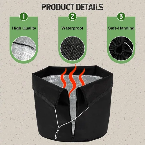 Vista 3 de Ecmln 2PCS Maceta de Protección Invernal para Plantas, Cubierta de Protección contra Heladas para Plantas de Invierno, 16.9 * 19.2in Bolsa