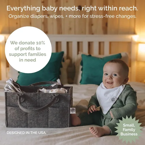 Vista 2 de Parker Baby Co.: organizador de pañales para bebé, contenedor para dormitorio de bebé, organizador de automóvil para pañales y toallitas para bebés