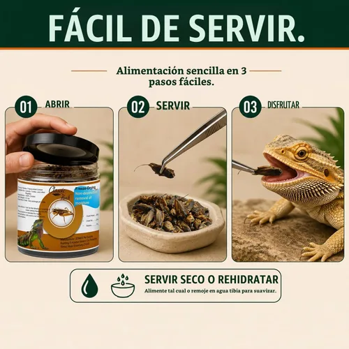 Vista 4 de Classic Flock - Grillos liofilizados de 3.5 oz para comida de reptiles