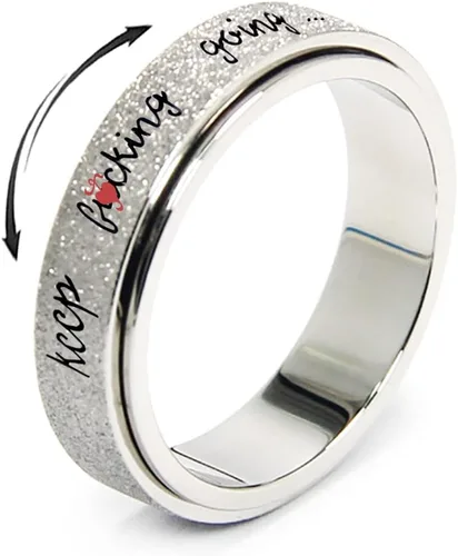 Vista 10 de Anillo Inicial Giratoria de Ansiedad para Mujeres Anillo de Ansiedad para Mujeres y Hombres Anillo de Pulgar para Hombres Anillo Giratoria de Plata