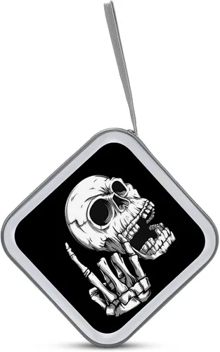 Vista 3 de Rock 'N Roll Skull - Funda de plástico para CD, bolsa organizadora de almacenamiento para auto y hogar