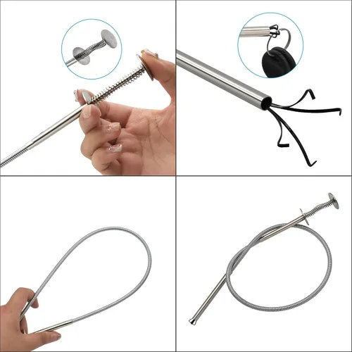 Vista 3 de Herramienta de recogida de 4 garras, herramienta de agarre flexible de 24 pulgadas, dedos mecánicos con resorte para espacios reducidos, recuperador