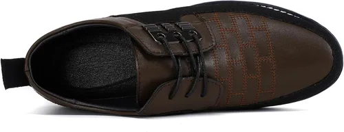 Vista 4 de GSOHINO Zapatos casuales Oxford para hombre, mocasines de cuero con cordones, zapatos de vestir a la moda, transpirables, cómodos, para oficina