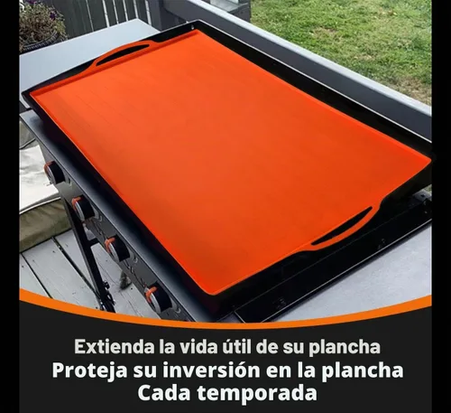 Vista 5 de Tapete protector de silicona para plancha compatible con la plancha de fuego de Camp Chef de 14 x 16 pulgadas, alfombrilla de silicona resistente