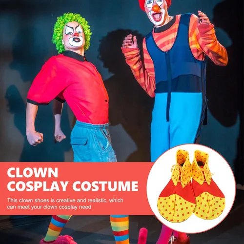 Vista 5 de Disfraz de payaso para mujer con zapatos grandes y divertidos - Ropa de carnaval para hombres adultos, Como se muestra, Mediana
