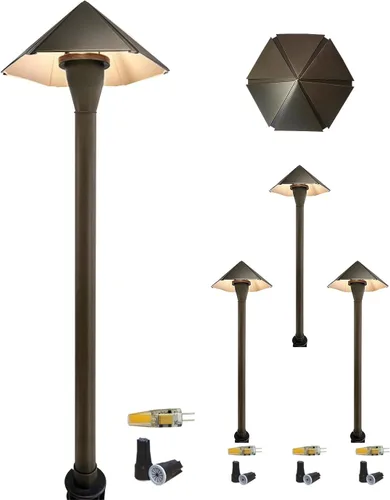 Vista 13 de COLOER - Iluminación de bajo voltaje para pasarela de latón para exteriores con acabado en bronce, paquete de 1 unidad con bombilla LED G4, 9-17V