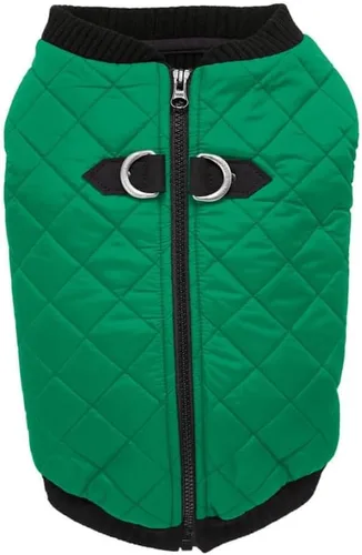 Vista 11 de Gooby – Chaleco de moda para perro, chaqueta negra, talla XS – cálido chaleco bomber con cremallera y doble anillo en D para correa – suéter