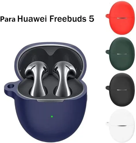 Vista 3 de USTIYA Funda para Huawei Freebuds 5 Funda protectora de silicona con cubierta de llavero (negro)