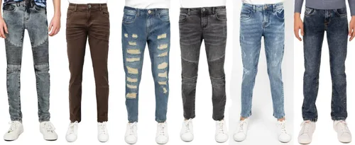 Vista 6 de X RAY Jeans desgastados para niños (2T-16), pantalones elásticos ajustados para niños grandes y pequeños, jeans rasgados para niños