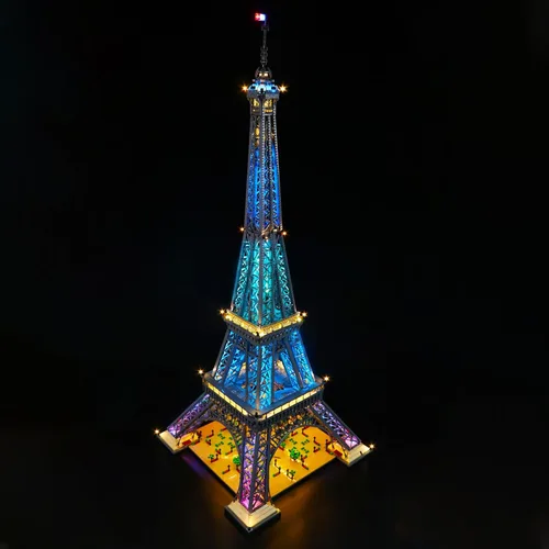 Vista 3 de VONADO Kit de luz LED para juego de torre Eiffel Lego 10307 (sin modelo), kit de iluminación Buliding compatible con juguetes de construcción Lego
