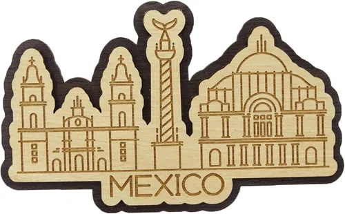Vista 5 de Printtoo Palacio De Bellas Artes - Imán de madera grabado para nevera
