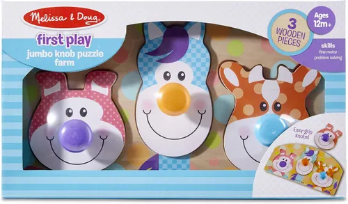 Vista 8 de Melissa & Doug First Play - Rompecabezas de madera de animales de granja (3 piezas)