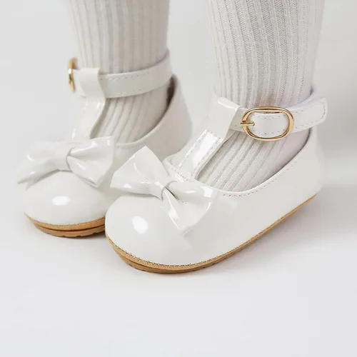 Vista 2 de Zapatos deportivos de piel sintética para bebés, niños y niñas, suela de goma suave, mocasines para recién nacidos, Oxford, zapatos para cuna