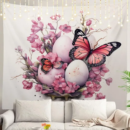 Vista 30 de Shrahala Modern Abstract Artwork Wall Tapestry, Orange Black Beige Wall Hanging Large Tapestry Decoration Polyester Fiber White Hem Around for Dorm