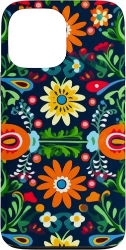 Vista 23 de Funda para iPhone 16 con diseño floral mexicano tradicional mexicano