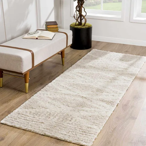 Vista 15 de Hauteloom Trunding Tapete Peludo Marroquí para Puerta Estilo Casa de Campo Alfombra de Área Pequeña - Alfombra Peluda Bohemia - Felpa de Pelo Alto