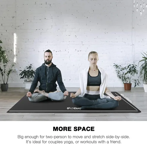 Vista 4 de UMINEUX Tapete de yoga grande para hombres y mujeres de 1/4 y 2/5 pulgadas, extra grueso, TPE para entrenamiento en casa, gimnasio, antideslizante