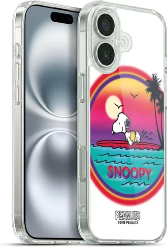 Vista 24 de Head Case Designs Funda de gel con licencia oficial de Peanuts Beach Surf Snoopy Boardwalk Airbrush [protección de grado militar] compatible