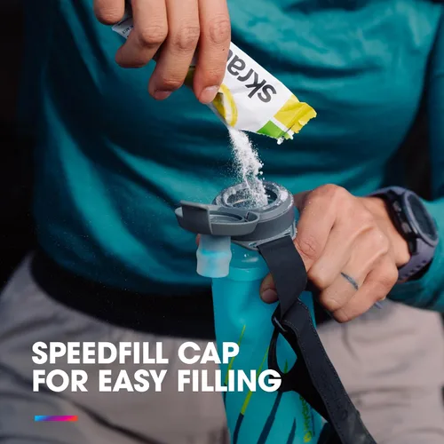 Vista 6 de HydraPak SkyFlask Speed - Botella de agua plegable para correr (350 ml, 500 ml, 500 ml aislada) - Correa ajustable, ligera, tapa a prueba