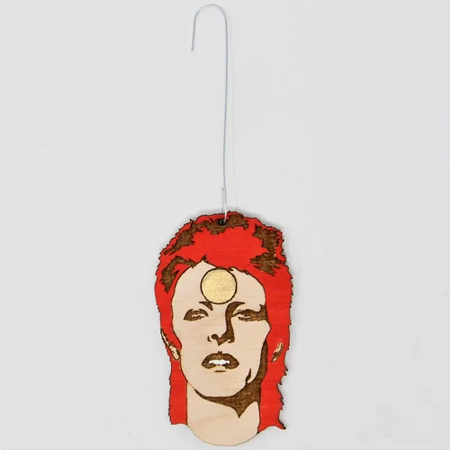 Vista 5 de Adorno navideño Rockstar Ziggy Starman Espejo retrovisor colgante