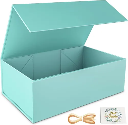 Vista 26 de RYDDOY Caja de Regalo Negra, 9.5x6x3'' Cajas de Regalo para Regalos con Tapas Cierre Magnético Rectangular Plegable para Caja de Propuesta