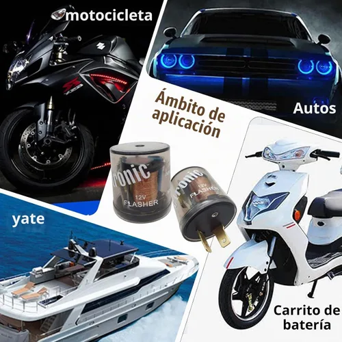 Vista 4 de 2 piezas de relé intermitente de 2 pines para auto, 20A 12V, carcasa redonda transparente, relé intermitente rápido, indicador de señal de giro LED