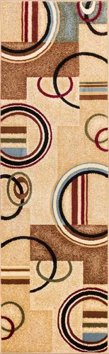 Vista 10 de Well Woven Barclay Alfombra con diseño de arcos y formas, moderna, 2 pies 3 pulgadas x 7 pies 3 pulgadas, color azul claro
