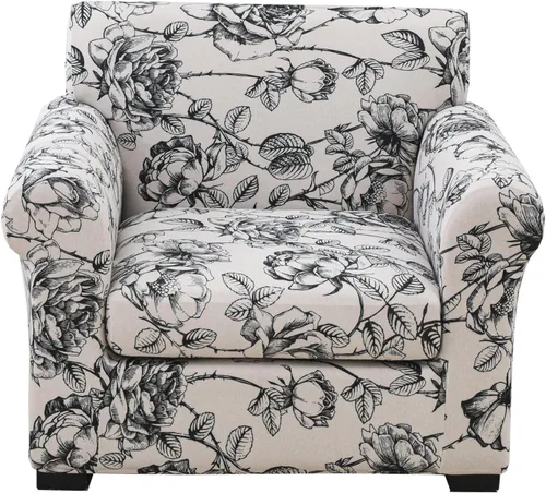 Vista 12 de KRFOONN Funda de sofá de 4 piezas con estampado para sofás de 3 cojines, funda elástica con 3 fundas de cojín separadas, protector de muebles