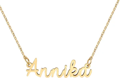 Vista 15 de Yiyang Collar con dije y nombre personalizable, de acero inoxidable, chapado en oro de 18 quilates, joyería para niñas, regalo de cumpleaños