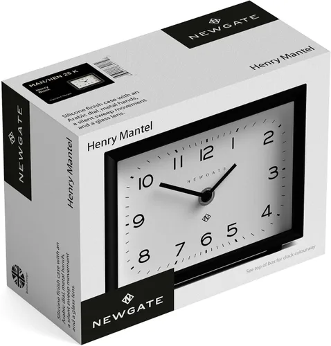 Vista 8 de NEWGATE Henry - Reloj de escritorio, diseño rectangular contemporáneo, gris elegante, fácil de leer, estilo moderno para escritorio, mesa, estante