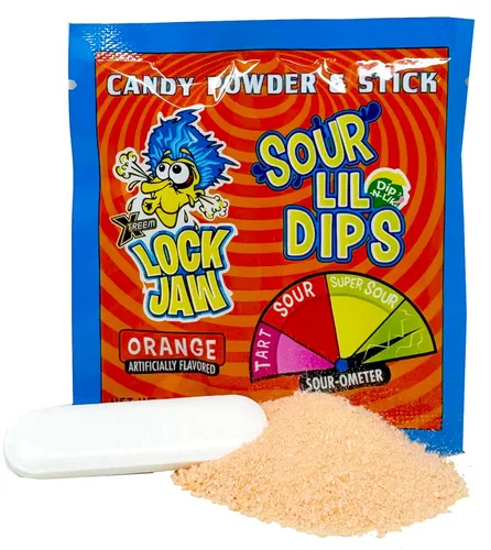 Vista 2 de crait Lockjaw Sour Lil Dip Candy - Palitos de inmersión a granel con polvo, paquete variado de 36