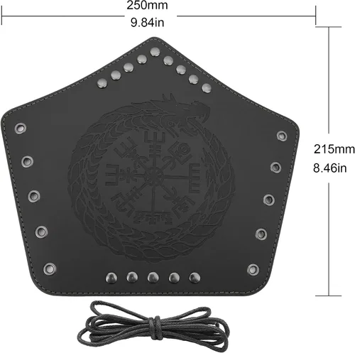 Vista 6 de Pulsera de cuero con guantelete medieval, muñequeras vikingas, guardias de tiro con arco, brazaletes de brazo ancho para mujeres y hombres, 2