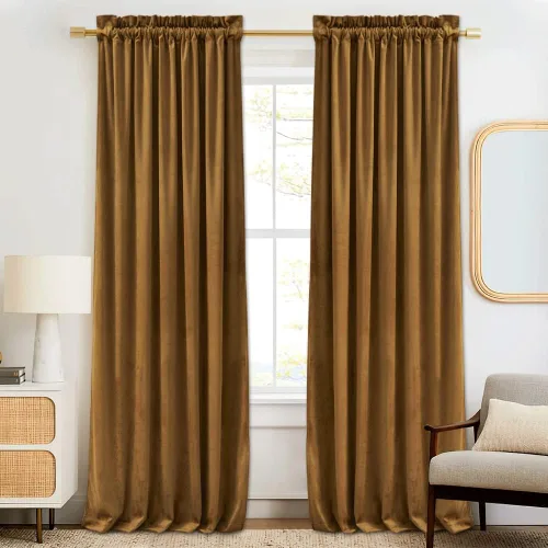 Vista 16 de RYB HOME Cortinas opacas de terciopelo para dormitorio, aislamiento térmico, privacidad, luz solar, bloqueo de calor, cortinas lujosas con bolsillo