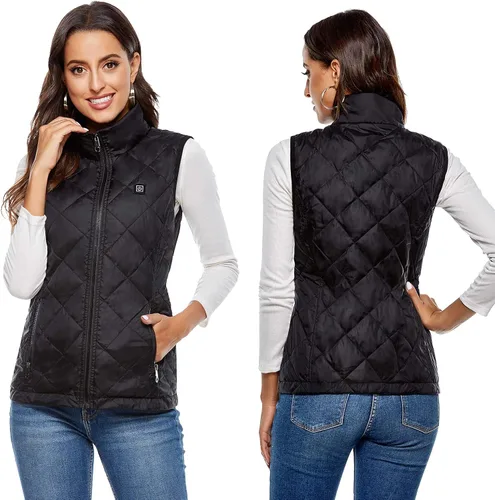 Vista 2 de nomakk Womens Heated Vest with 3 Heating Levels 4 Heating ZonesNeck Heating Jacket Washable Batteries not included