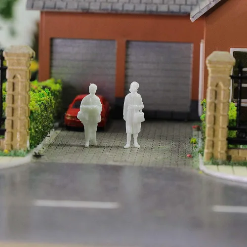 Vista 5 de Pasajero arquitectónico blanco sin pintar 200PCS 1:87 HO Escala Modelo Figuras de pie P8705B-200-AMUS