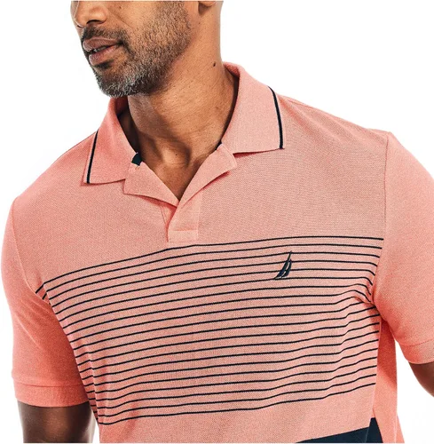 Vista 4 de Nautica Polo de rayas en el pecho de ajuste clásico para hombre