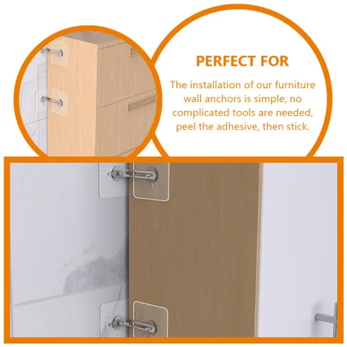 Vista 3 de Cabilock Ganchos adhesivos para muebles de pared, anclaje de pared, anclajes de punta autoadhesiva para TV