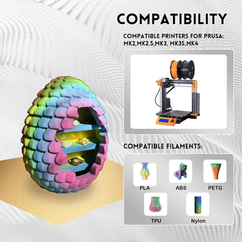 Vista 6 de IdeaFormer - Hoja de acero con resorte PEI texturizado de doble cara para Prusa i3 MK2 MK2.5 MK3 MK3S MK4, placa de construcción PEI flexible