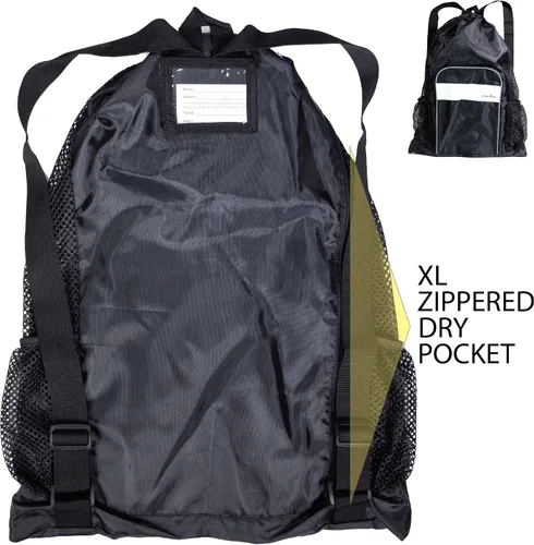 Vista 4 de Athletico - Bolsa de malla para piscina, con compartimentos para contenidos húmedos y secos ideal para natación, playa, campamento y más.
