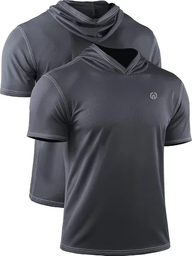 Vista 2 de NELEUS Dry Fit - Camiseta deportiva sin mangas para correr con capucha