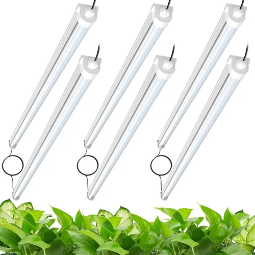 Vista 12 de JESLED Luces de cultivo impermeables para plantas de interior, 2 pies de espectro completo 5000K LED para inicio de semillas, plántulas y verduras