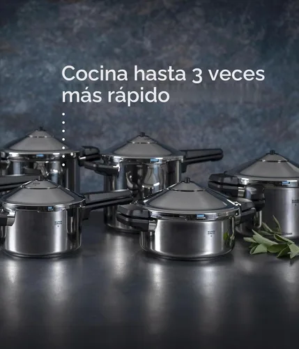 Vista 4 de Kuhn Rikon Duromatic Olla de presión estilo familiar, 5.3 cuartos de galón, Stainless