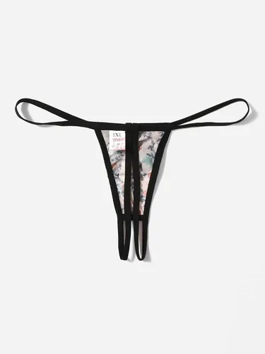 Vista 2 de Floerns Bragas de tanga con espalda en Y con perlas bordadas de mariposa para mujer
