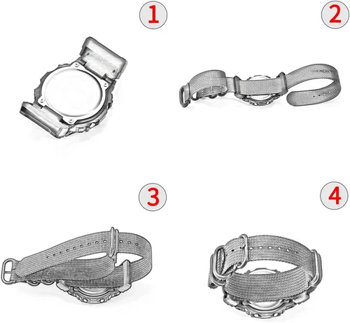 Vista 7 de Conversión RAF Nylon Correa +Adaptadores Reemplazo para Casio 0.630 in Series Watch Band