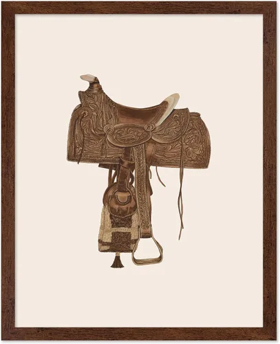 Vista 12 de Poster Master Póster vintage de cuero para silla de montar, estampado retro de vaquero, arte de silla de montar, diseño occidental, impresión