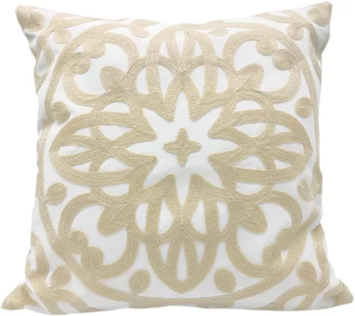Vista 32 de Alysheer Funda de almohada decorativa bordada de 18 x 18 pulgadas, acogedora y fresca funda de cojín bohemia con diseño de mandala chic de punto