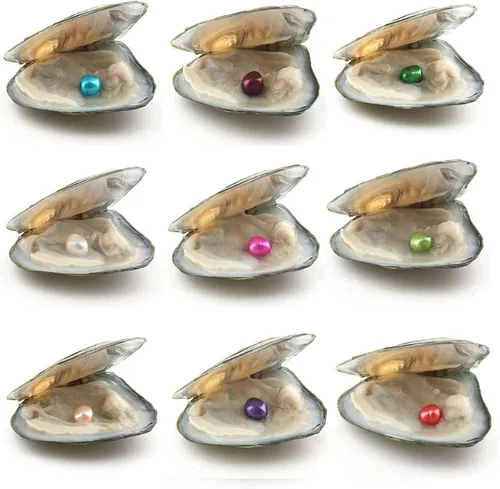 Vista 7 de Bubchen Kit de fabricación de collar de perlas preciosas, ostras con perlas en el interior, juego de regalo de collar de amor, colgante de jaula