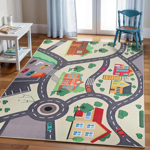 Vista 13 de Superior Alfombra de interior para niños, alfombra lavable con respaldo de puntos de fieltro, antideslizante, para niños pequeños y bebés, perfecta