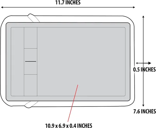 Vista 6 de USA GEAR Funda suave para tablet compatible con Boogie Board de 8.5 pulgadas, Wacom Intuos Creative Small CTL4100, Huion Inspiroy H640P Graphics