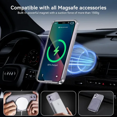 Vista 11 de Fin2feel Funda magnética para iPhone 11, con protector de pantalla de vidrio templado, [compatible con MagSafe], protección contra caídas de grado